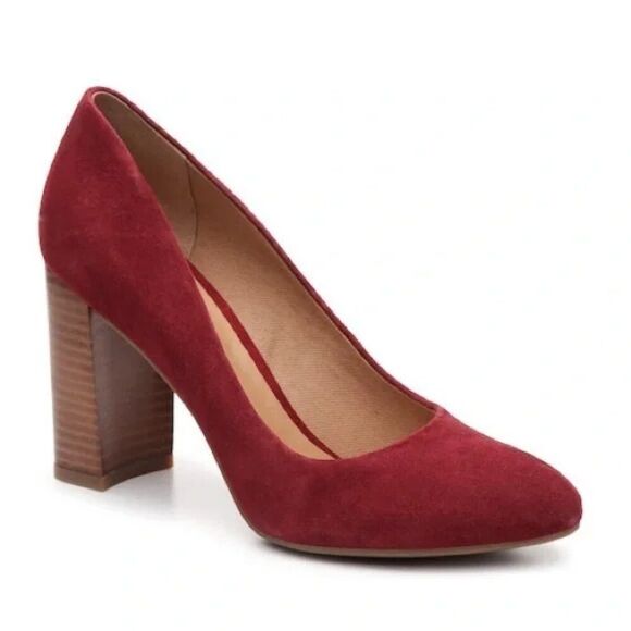 Franco Sarto Pump Shoes Size 7.5 7.5M Burgundy Suede - Picture 1 of 13